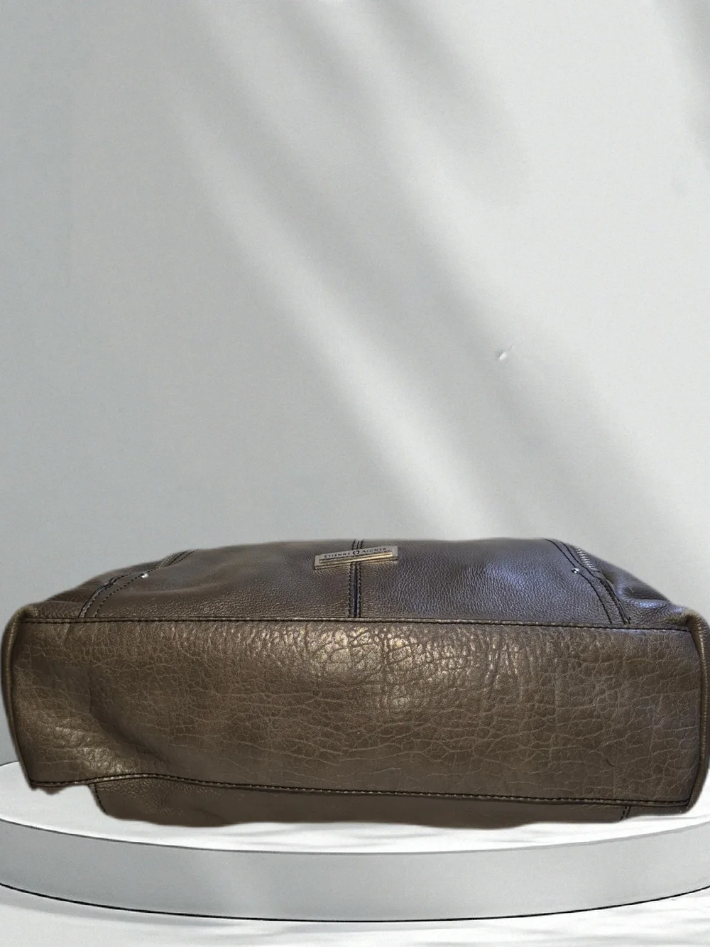 Etienne Aigner Gray Leather Hobo Shoulder Bag